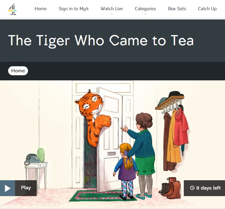 How to wean a 2 year-old off The Tiger Who Came To Tea (Channel 4)